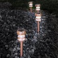 Nature Spring Set of 4 Solar Powered Lights, LED Outdoor Stake Fixture for Gardens, Pathways, and Patios, Copper 262260OLS